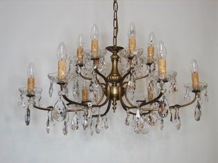 Żyrandol dwupoziomowy z kryształami